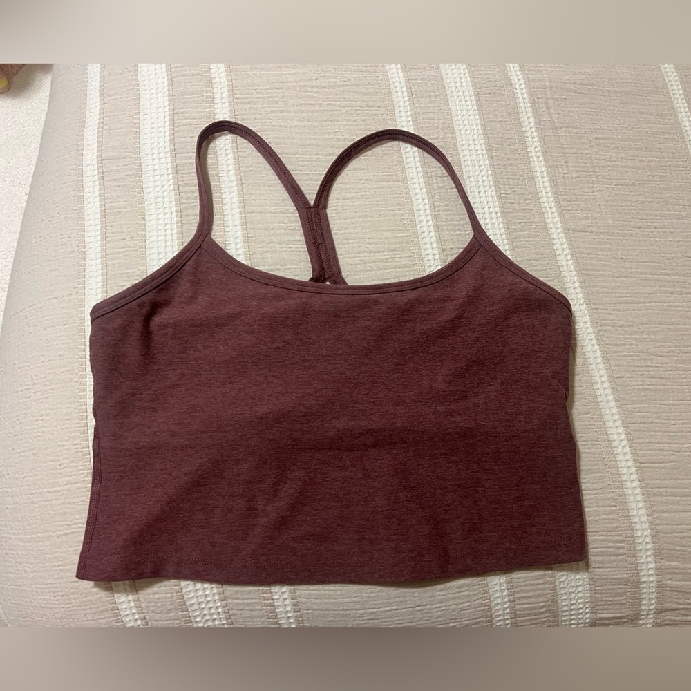 Beyond Yoga spacedye cropped tank size large euc retail $68 rose blush color